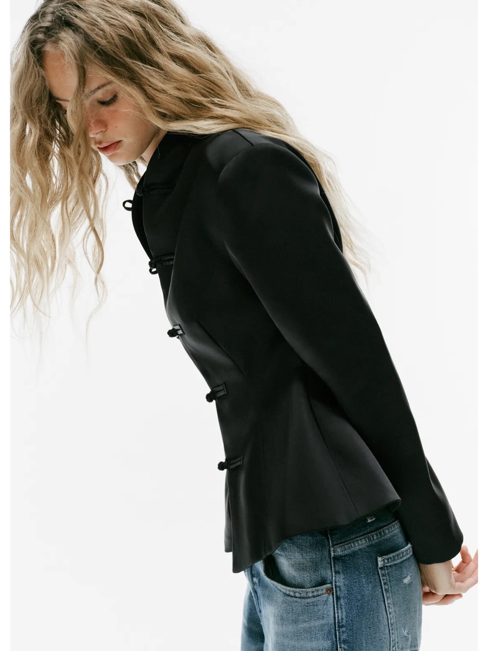 ZARA SATIN FROG FASTENING JACKET